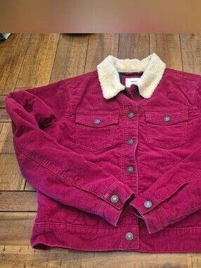Forever 21 Corduroy Quilted Jacket Sherpa Collar S